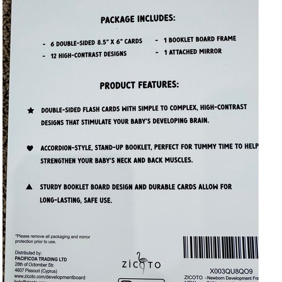 Baby's first sensory development book flash cards sturdy durable look learn play - Picture 3 of 3